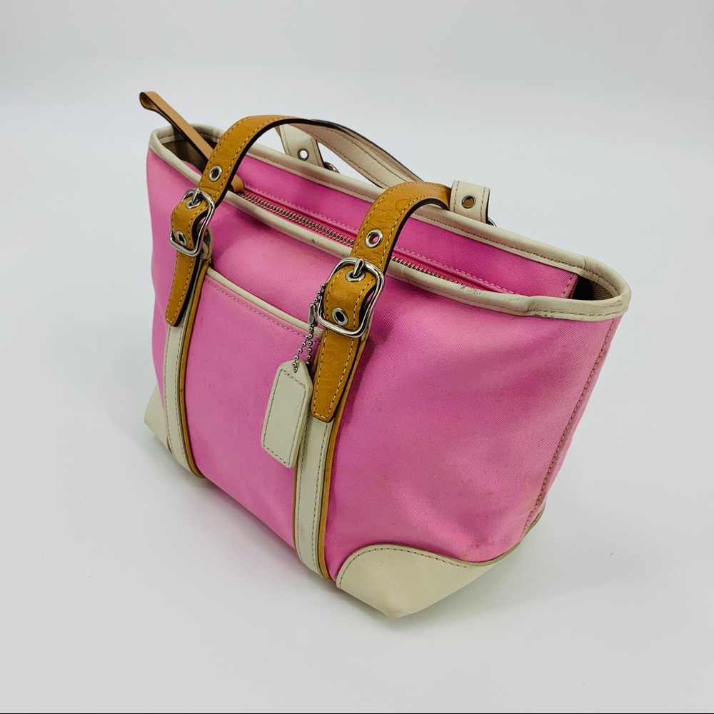 Coach Hampton Pink Canvas Tote Bag - Picture 3 of 8